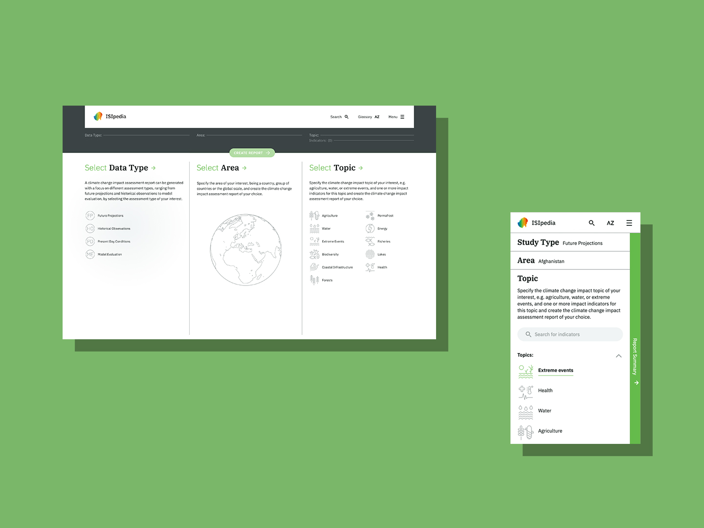 desktop and mobile view of the ISIpedia website